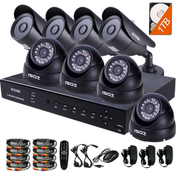 ZOSI 8CH 900TVL HD Security Camera System Remote Access